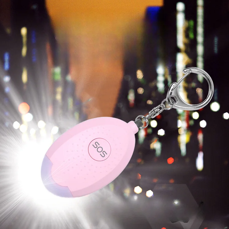 

Portable Emergency Personal Security Alarms Self-Defense LED Light Safety Key Chain Pedant for Woman Kids Elderly