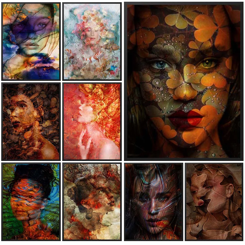 

Abstract Girl Woman Posters Model Nordic Poster Wall Art Canvas Painting Home Decor Wall Pictures For Living Room Unframed