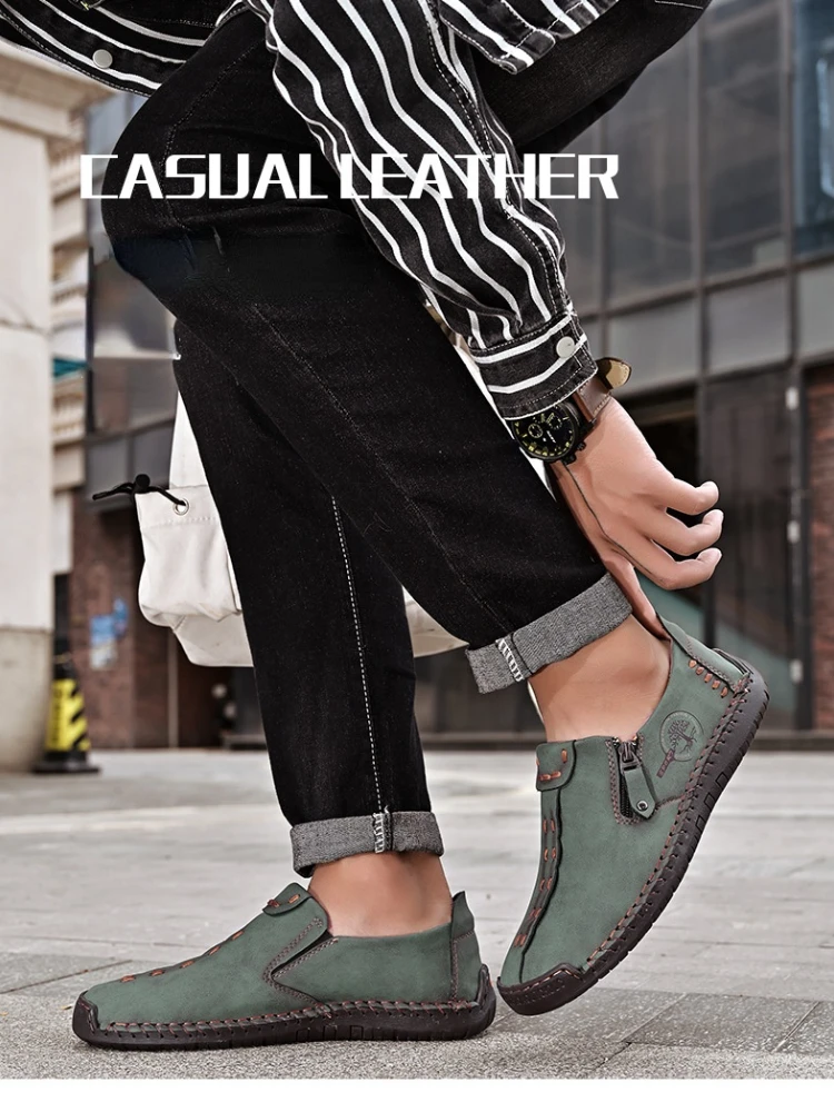 Zapatos casuales para hombre, calzado de cuero suave de lujo para conducir,  hecho a mano, zapatos deportivos transpirables para exteriores, zapatos para  caminar, 2022|Zapatillas para caminar| - AliExpress