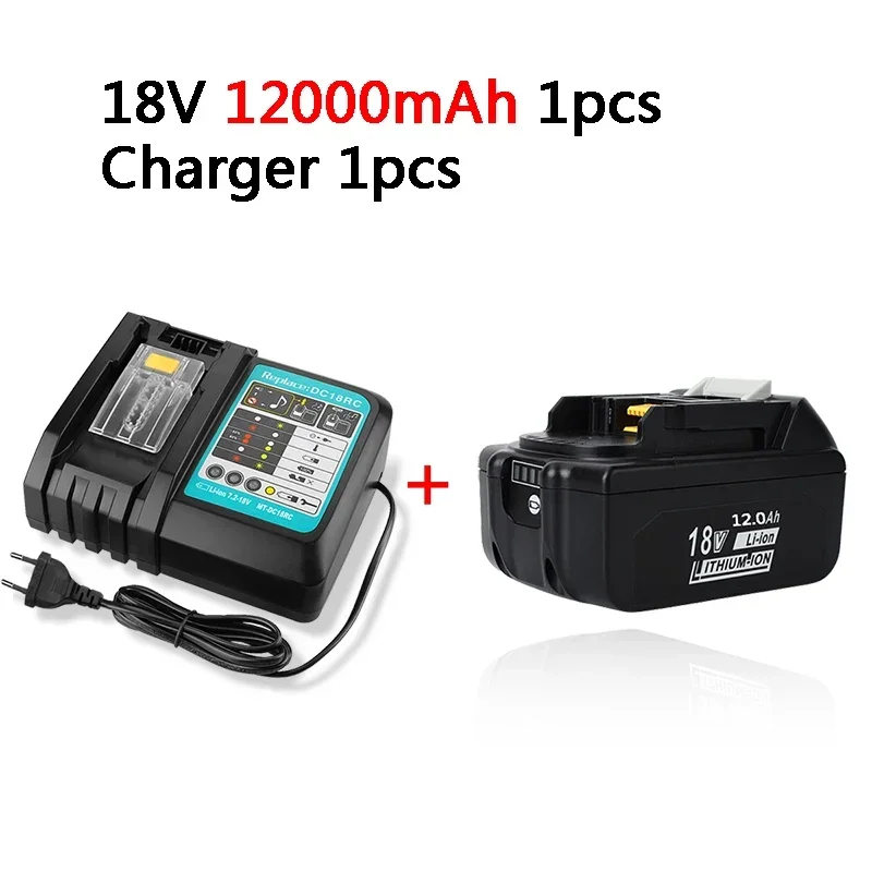 

100% Original For Makita 18V 12000mAh Rechargeable Power Tools Battery with LED Li-ion Replacement LXT BL1860B BL1860 BL1850
