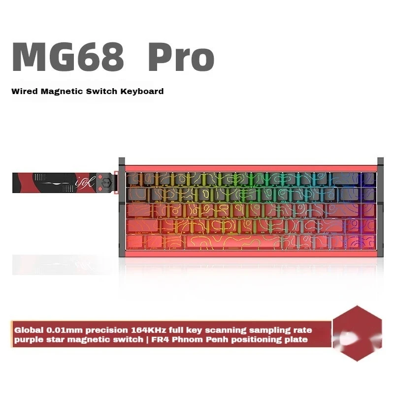 Irok MG68 Mechanical Keyboard Tri Mode Wireless Aluminum Alloy Hot