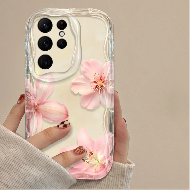 Pink Cherry Blossom Silicone Phone Case