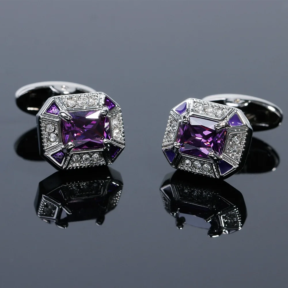 

Light Luxury Crystal Inlaid French Cufflinks for Men's Business Wedding Dress Jewelry Accessories Shirt Buttons Friend Gifts