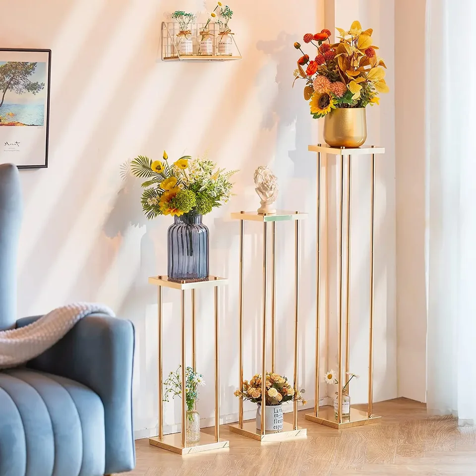 VEVOR Portafiori Cubico Per Matrimonio - 4 Pezzi | Altezza 80 Cm | In Metallo Dorato | Per Centrotavola - Foto 7