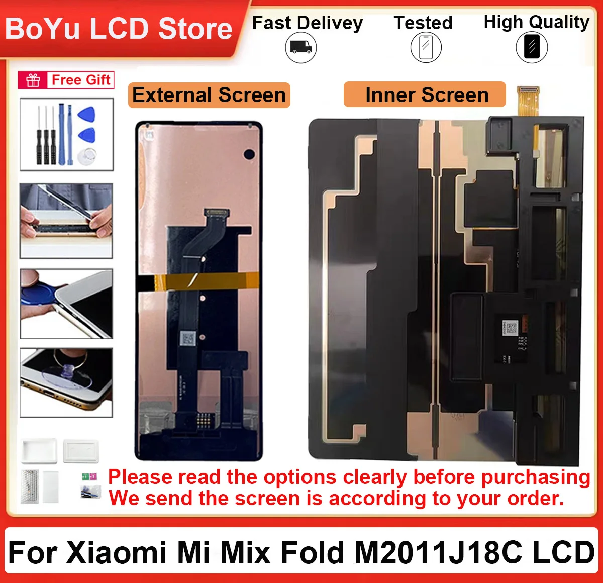 100% Originale 8.01 "Testato Mix Fold Screen Per Xiaomi Mi Mix Fold M2011J18C Lcd Pieghevole Con Display Touch Digitizer Assembly