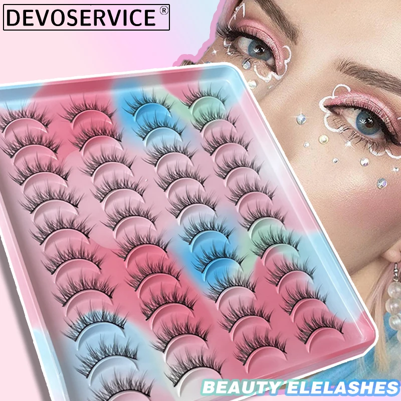 

Full Stripe Lashes 20 Pairs Fluffy Dramatic 3D Mink Eyelash Natural Thick Soft Russia False Eyelashes Women Girls Makeup Gift