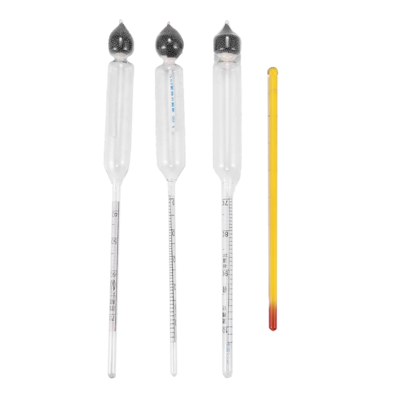 Alcohol Meter Alcoholmeter Alcohol Detector Measuring Tool Tester Wine Hydrometer Bar Set With Thermometer, alcohol tester