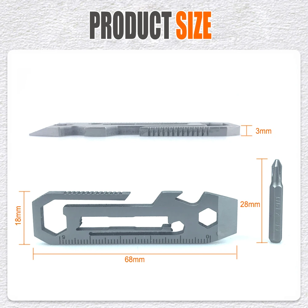 7 In 1 chiave multifunzione In acciaio inossidabile potabile EDC Gadget apribottiglie escursionismo all'aperto strumento da campeggio  1420