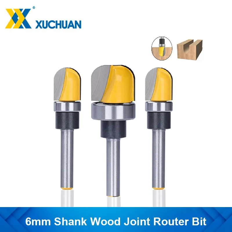 1pc 6mm Schaft Schüssel & Tray Vorlage Router Bit Zwei Flöte Fräser Durchmesser 3/4-1/2 Hartmetall schneider Holzbearbeitung Werkzeuge