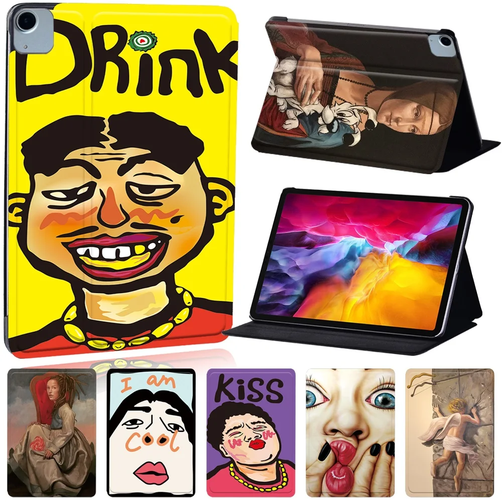 Custodia Per Tablet Per Apple Ipad Air 4 2020 10.9 "/Air 3 10.5"/Air 2/Air- Anti -Cratch Penna Per Custodia In Pelle Con Pittura Divertente