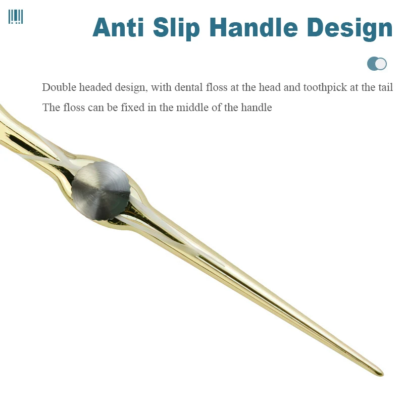 Replaceable Dental Floss Stainless Steel Y Shape Floss Holder Reusable Toothpick Portable Hilo Dental Teeth Sticks