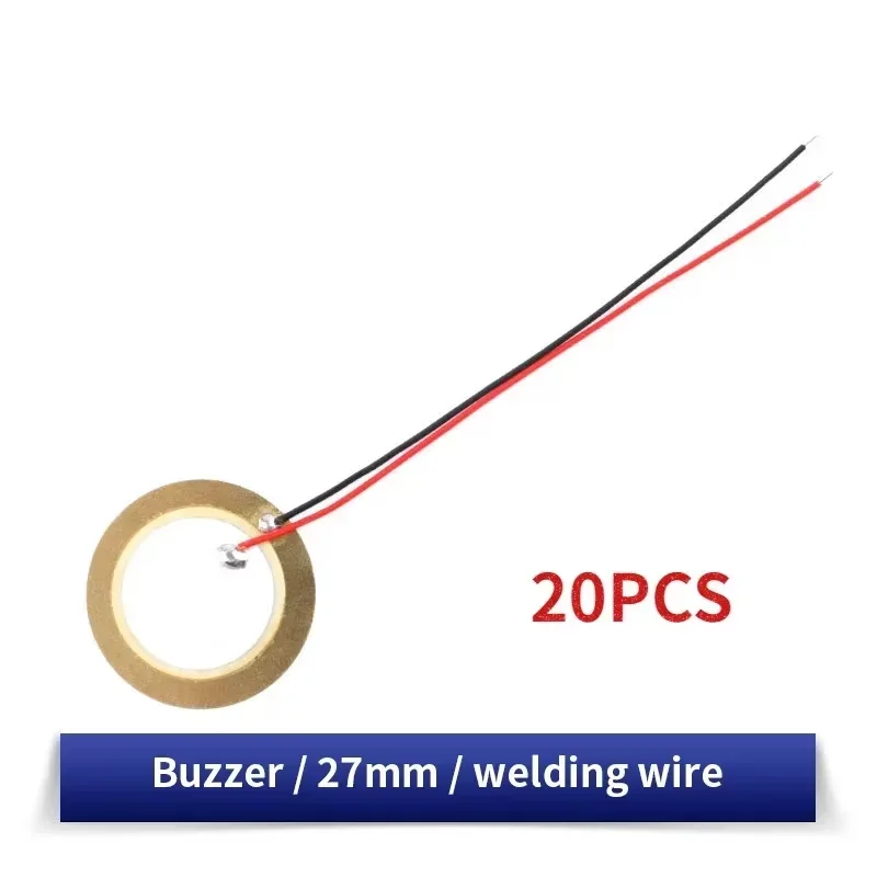 Piezoelectric Ceramic Wafer Buzzer Loudspeaker with Wire - Multiple Sizes Available