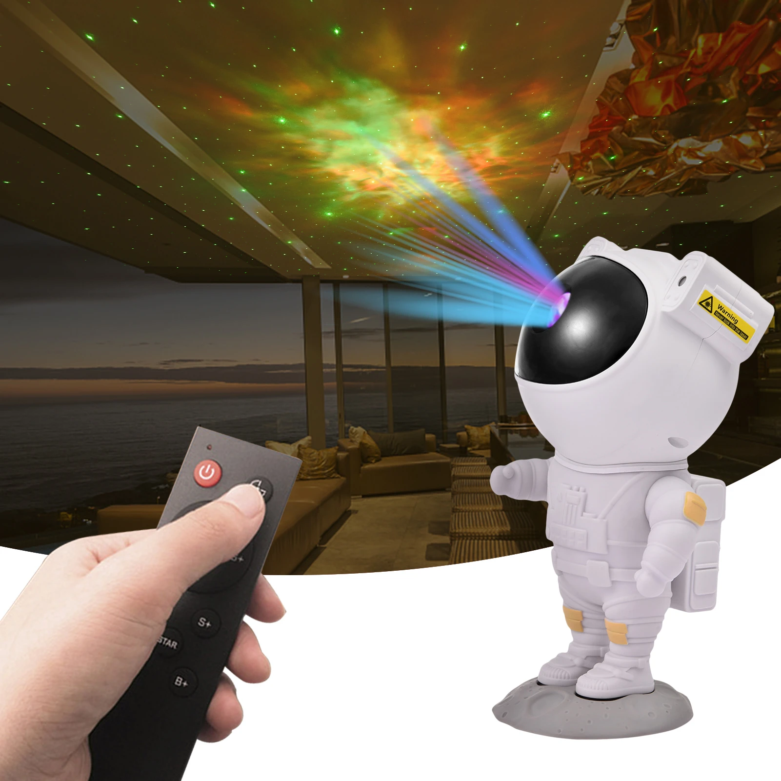 Starry Sky Astronaut Night Light Galaxy Star Projector Lamp With Remote