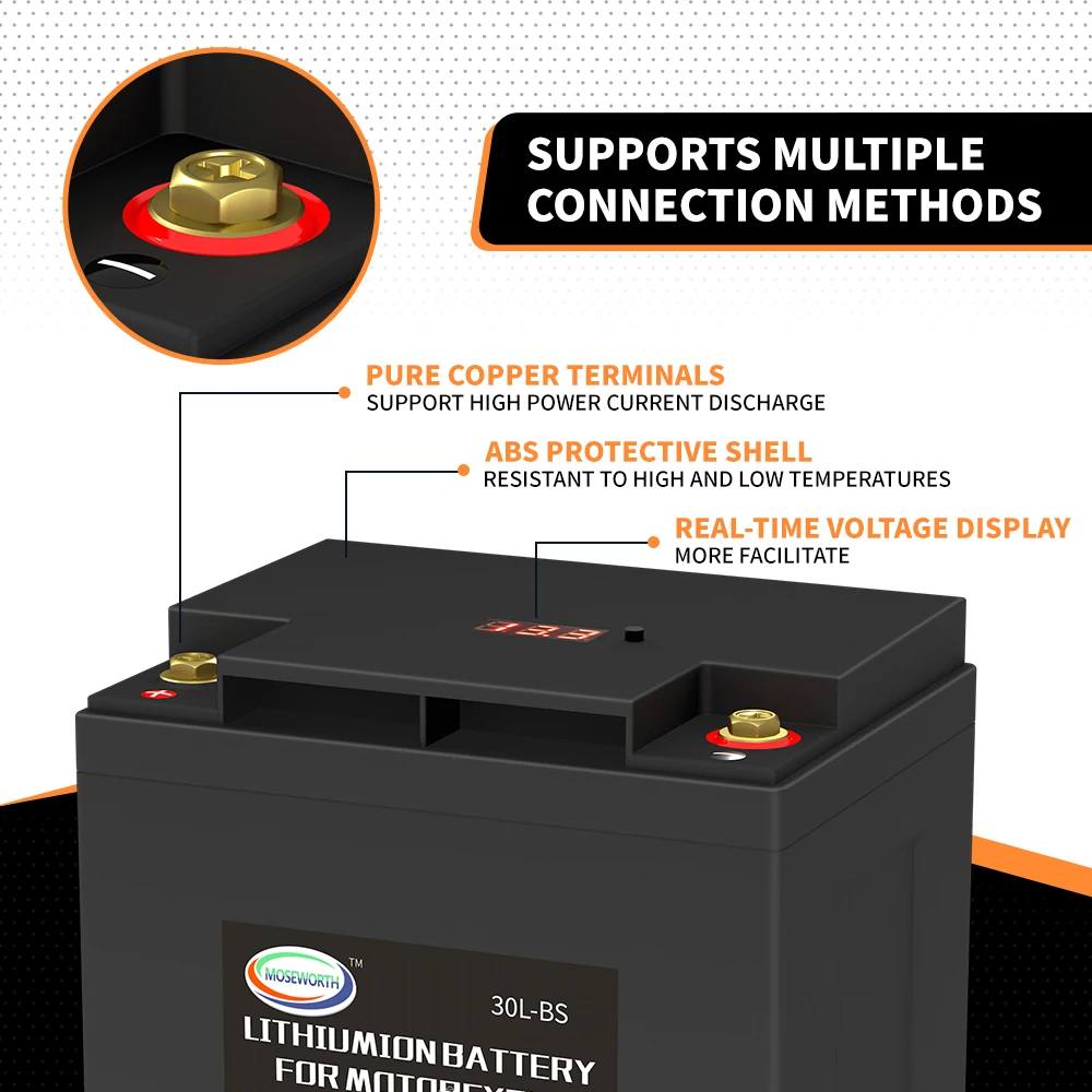 Motorcycle Battery Lithium Phosphate Battery 30L-BS 12V LiFePO4 For Electric Motorbike Harley Snowmobile Motorboat