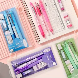 6pcs/Set Exam Gel Pen Set, Mechanical Pencil Set, Student Prize Stationery Set Holiday Gift School Supplies Office Accessories