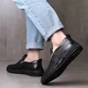 Business Men's Leather Shoes  Fashion Man Dress Shoes Autumn ZIP Man's Sneakes  2023 New Lightweight Flat  Male Casual Loafers 5