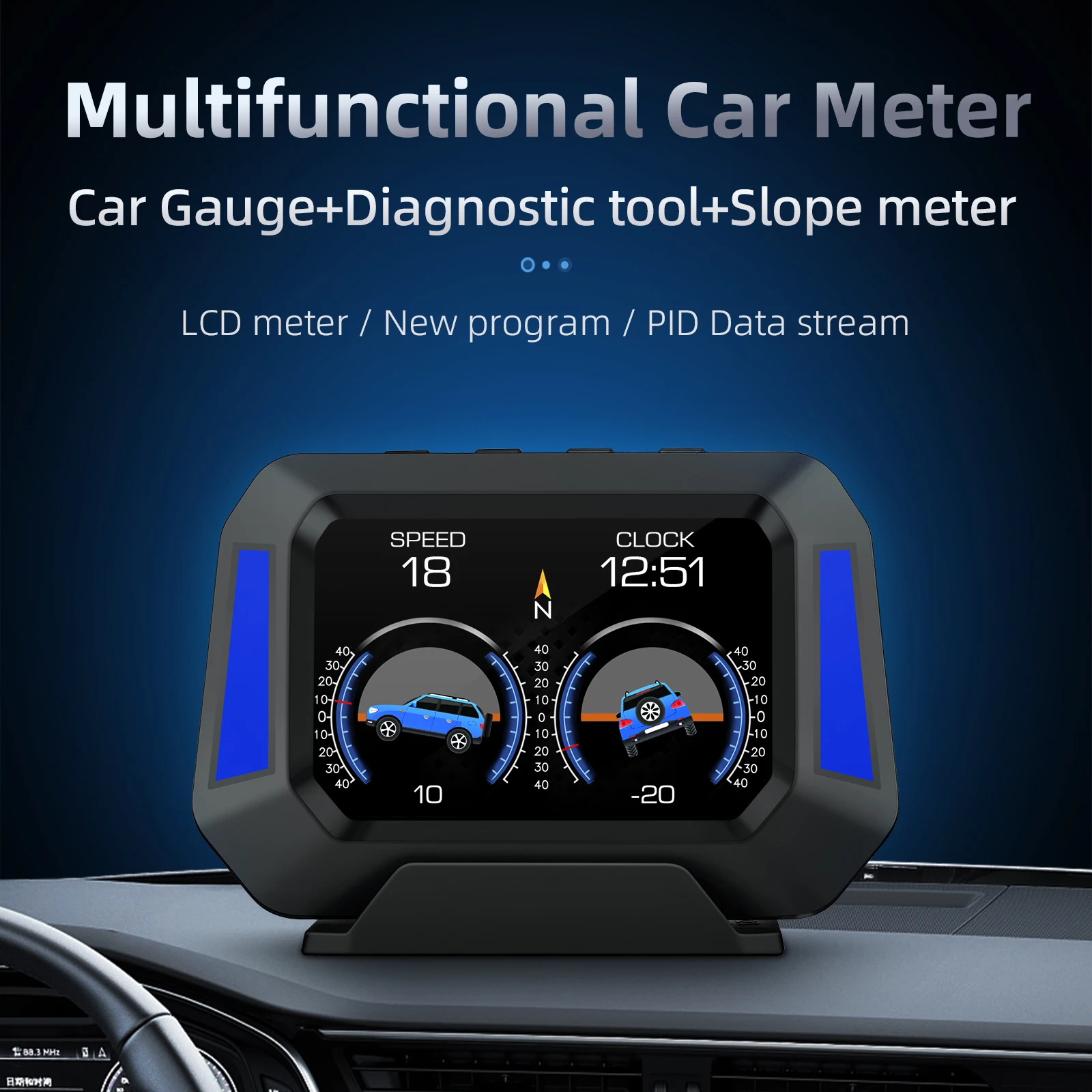 P21 OBD + GPS HUD 4x4 , ڵ  ,    ÷, ε  ý ӵ, ڵ ׼