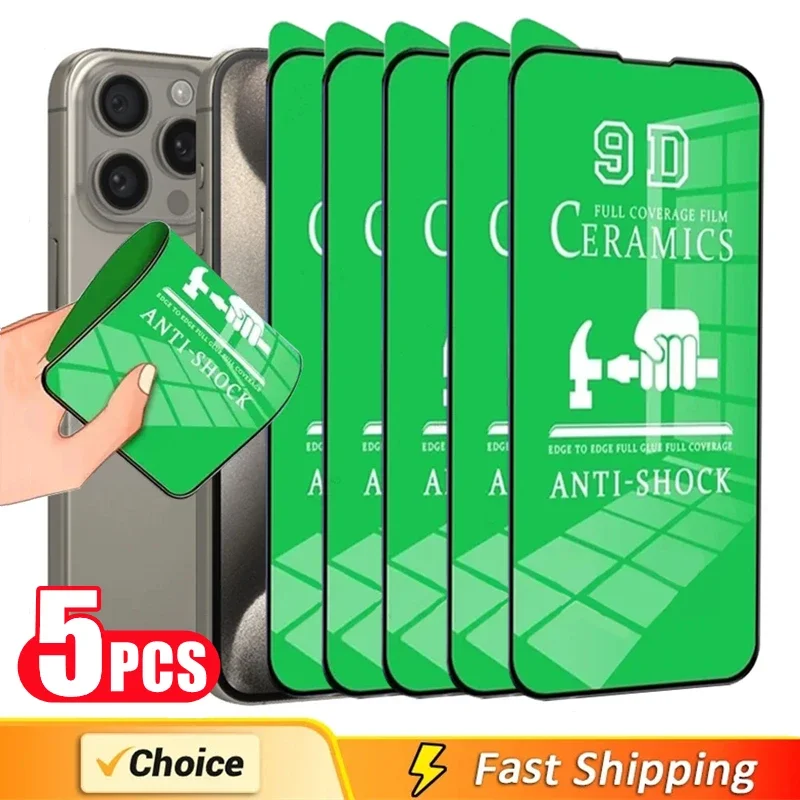 5Pcs HD Weiche Keramik Film Für iPhone 14 11 12 13 15 Pro Max Mini 8 6 7 Plus Screen Protector Für IPhone 16 XS MAX X XR Nicht Glas