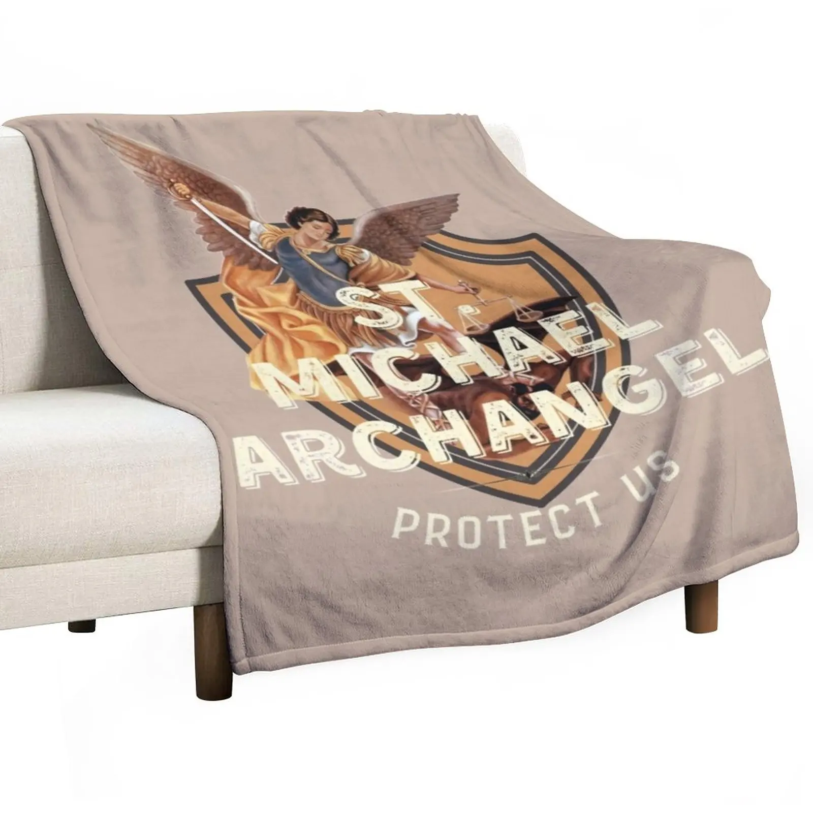 

Saint Michael, St Michael Archangel Throw Blanket Designer Blankets Plaid on the sofa Heavy Blanket Loose Blanket