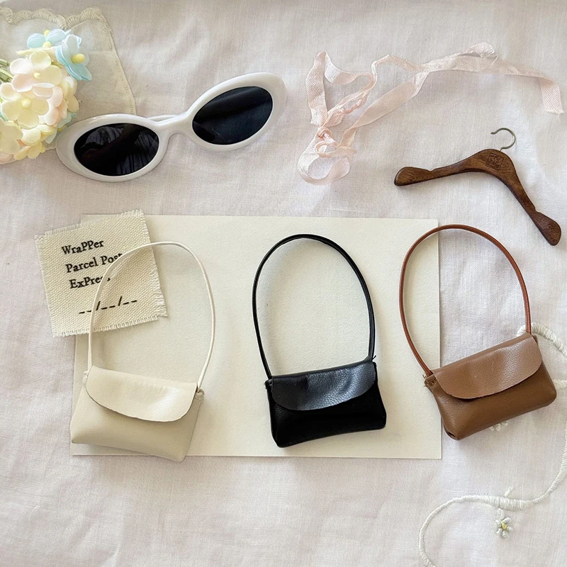 1pc New 15-17cm Doll Toys Handbag Lady Leather Bag PU Leather Purse Accessories Dollhouse Decoration Pretend Play Toy