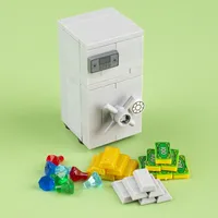 MOC City Strongbox Building Blocks Safe Diamond Dollar Gold Money Treasure Chest Accessories City Bank ATM Brick Kids Toys Gifts 2