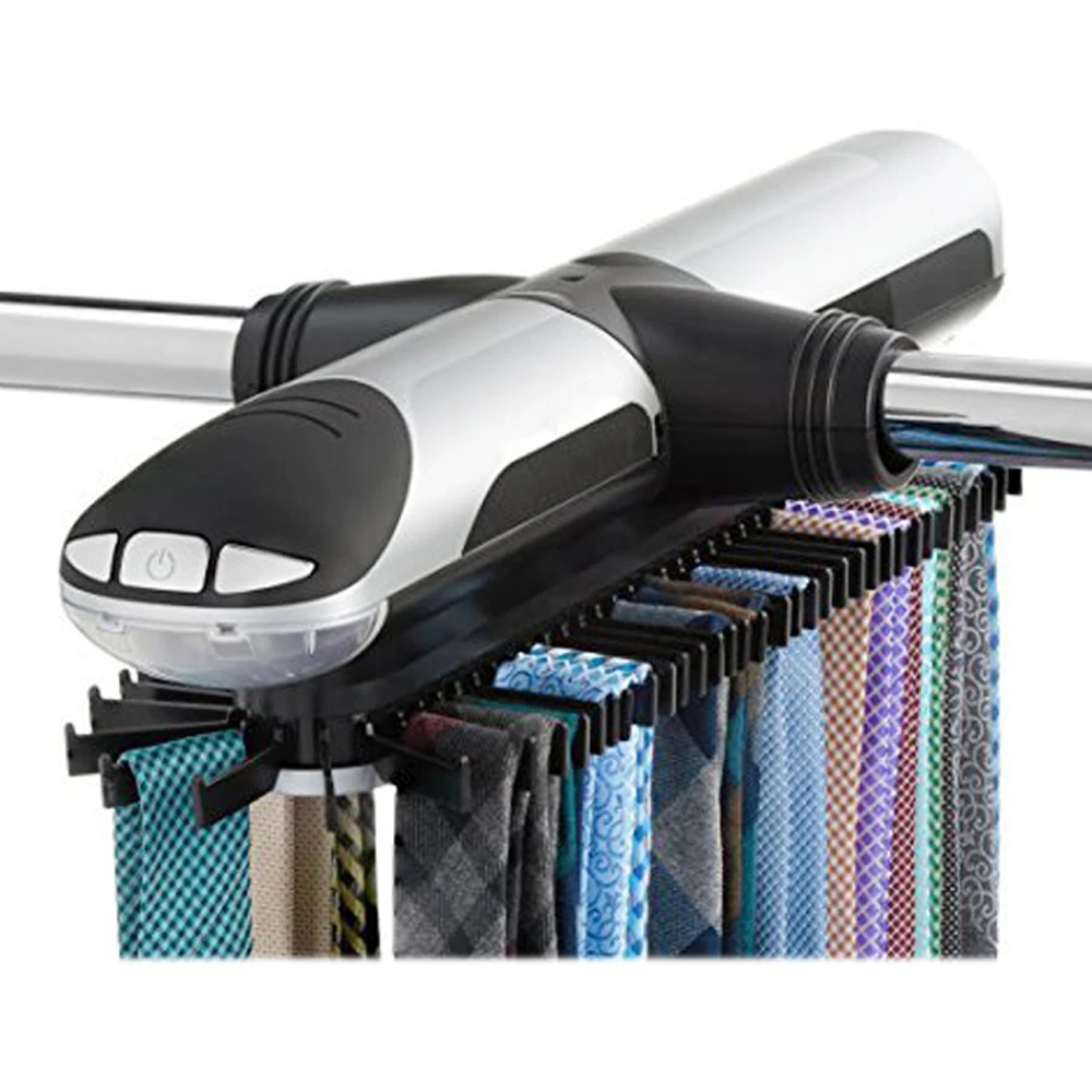 Wardrobe Automatic 360 Degree Tie Rack Electric Revolving Hook Scarf