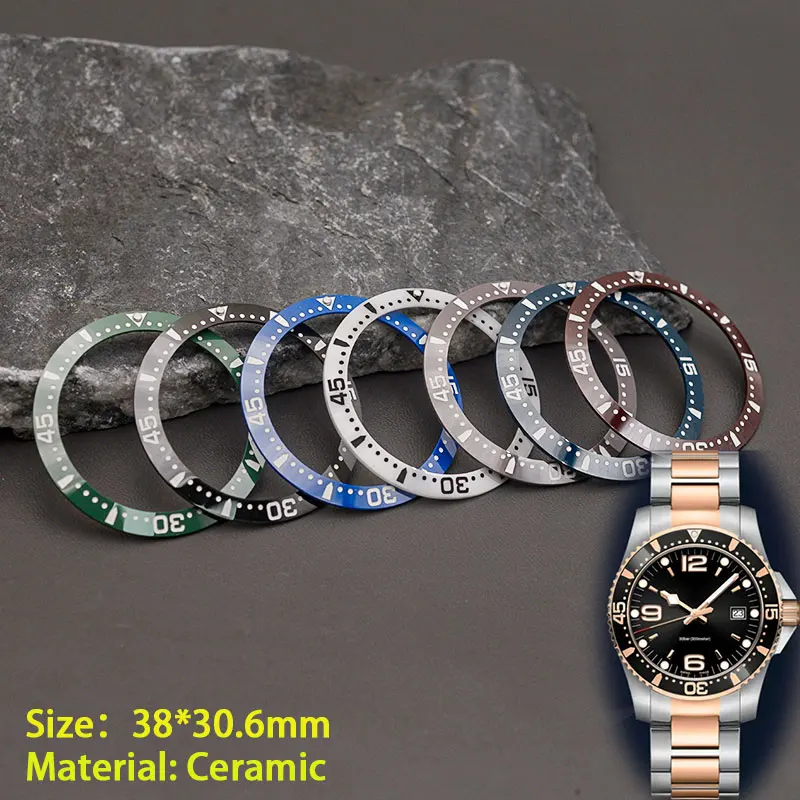 38*30.6Mm 38Mm Orologio Lunetta In Ceramica Inserto Fit Longines Hydroconquest Cassa Dell'Orologio Da Uomo Lunetta In Ceramica Parti Di Riparazione Af
