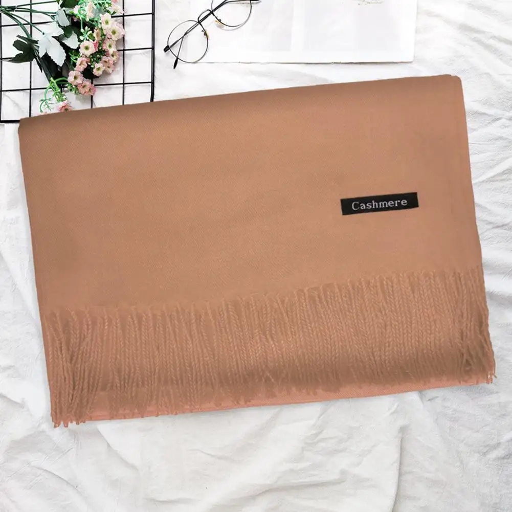 

Thickened Scarf Cozy Stylish Women's Winter Scarf Thickened Faux Cashmere Tassel Detail Soft Windproof for Cold Weather Fashion