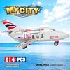 City Airplane International Passenger Plane Flight Model Building Blocks Airport Airlines Station Bricks Sets Kids Toy Technical 6