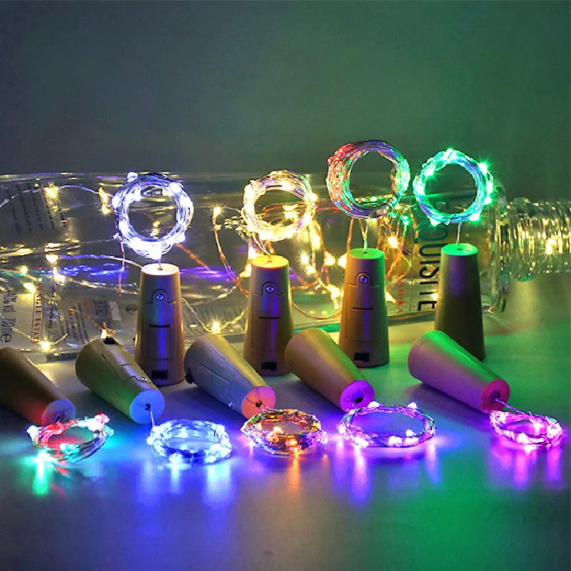 

30 PCS LED luminous cork light Christmas decoration glowing colored light string star copper wire light string wine bottle stopp