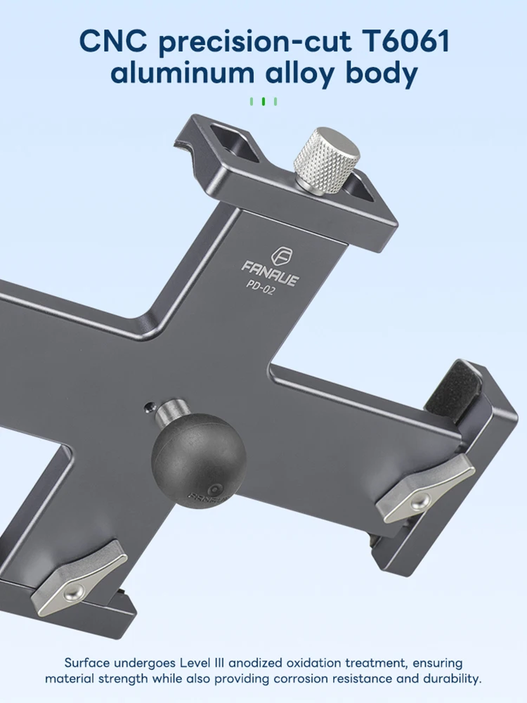 FANAUE Aluminum Tablet Holder Clamp Tripod Adjustable Stand For 5.5-9