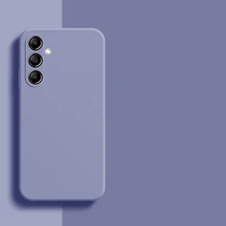 Soft Liquid Silicone Protective Phone Case - Bumper Shield Cover in Elegant Design for Samsung A16 (Lavender Grey)