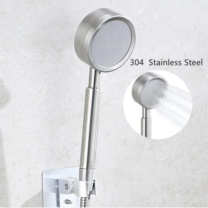 

Stainless Steel Wall Mounted Handheld Black Shower Head High Pressure Fall resistant Water Saving Rainfall for Bathroom