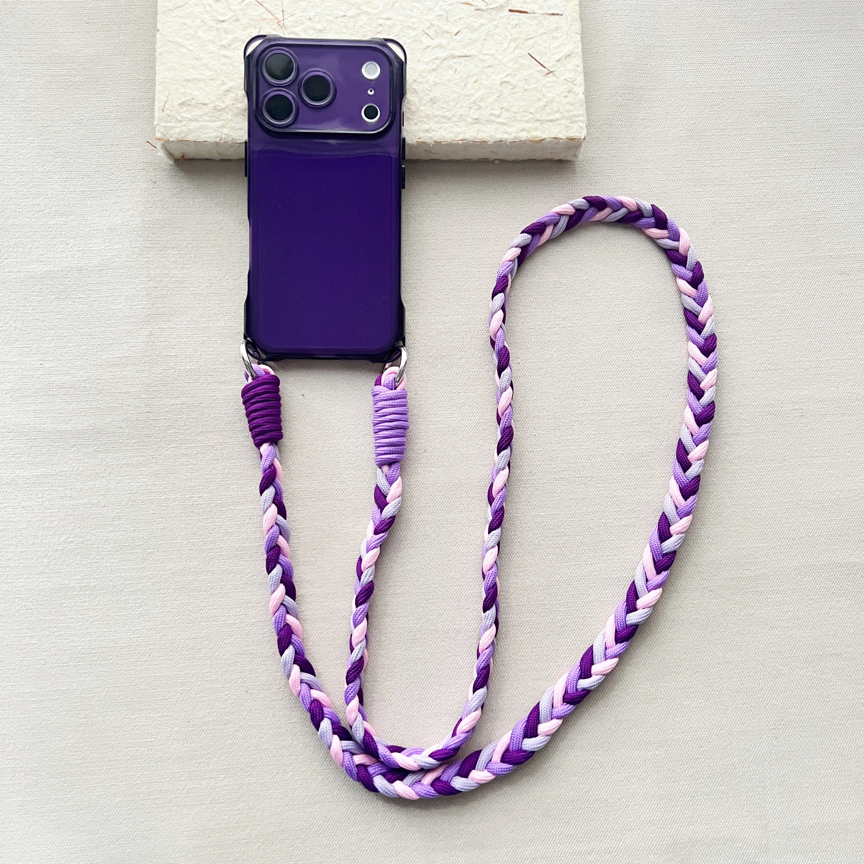 Braided Lanyard Crossbody Phone Case with Air Drop Protection