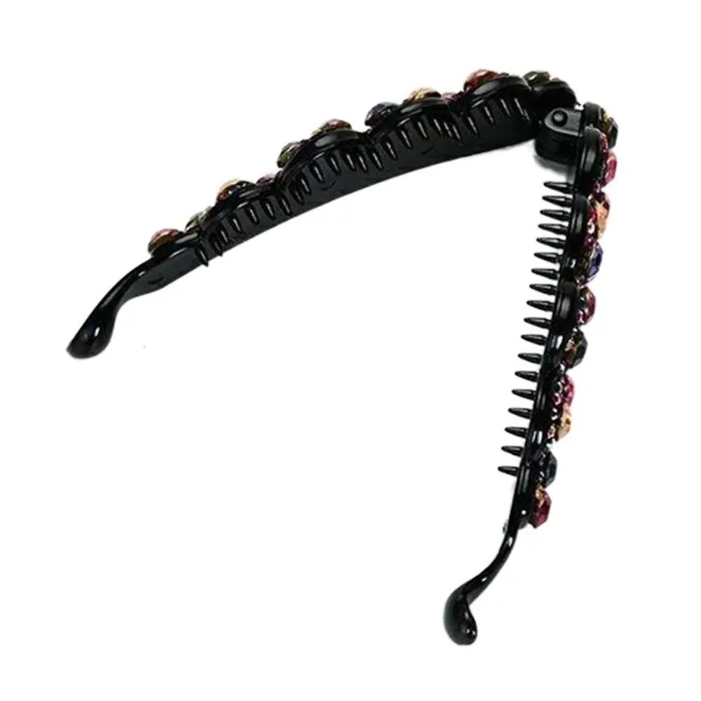 Rhinestones Banana Clip Hair Accessory for Women Girls Party