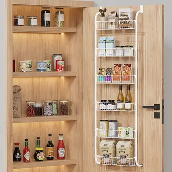 6-Tier Adjustable Pantry Organization Storage, Heavy-duty Metal Door Spice Rack for Kitchen, Bathroom 1