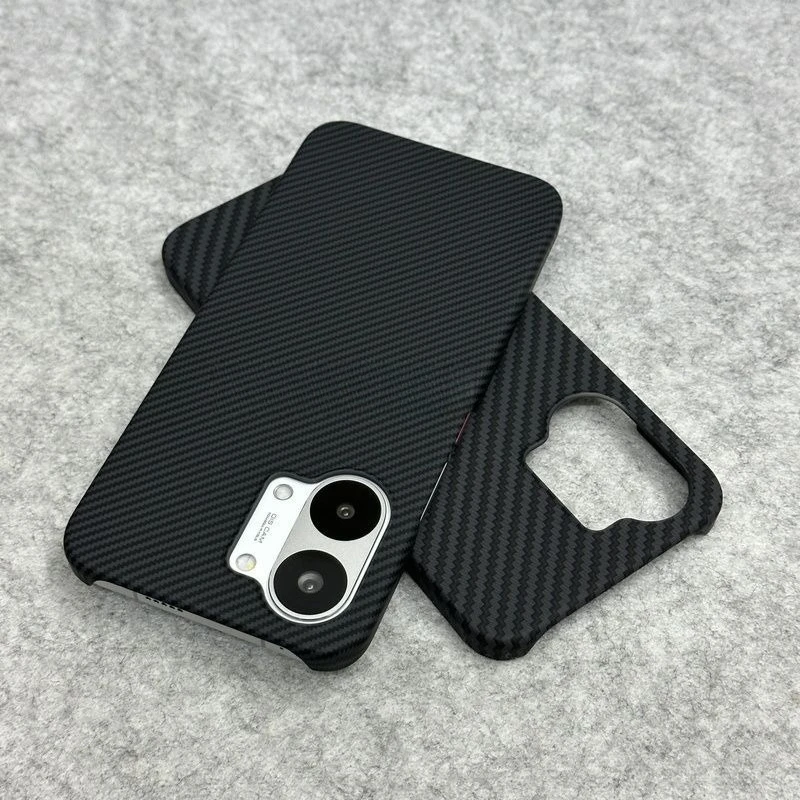 Luxury Color-Blocking Carbon Fiber Shockproof Bumper Case with Lens Protection