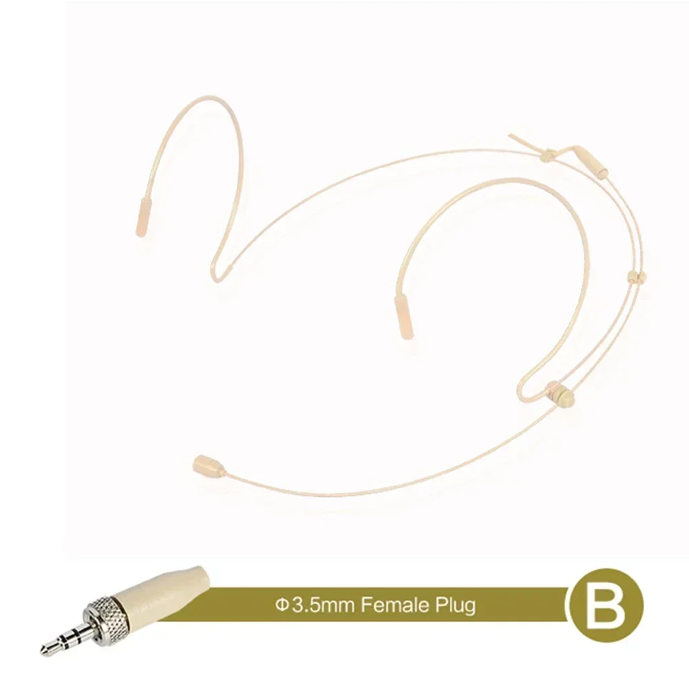 베이지색 이중 귀고리 헤드셋 마이크 헤드 웨어 마이크 3 핀 4 핀 XLR 플러그 Shure 무선 마이크 2개 커버 포함