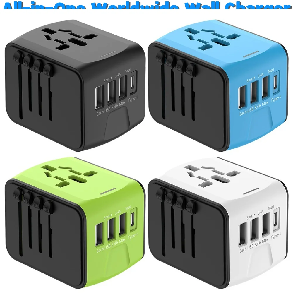 Universal Travel Adapter with 3 USB & 1 Type-C Port – Worldwide Power Solution