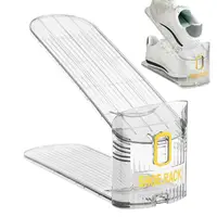Adjustable Shoe Organizer Shoe Slots Organizer Double-layer Footwear Support Slot Space Saving Folding Shoe Stackers for Home 1