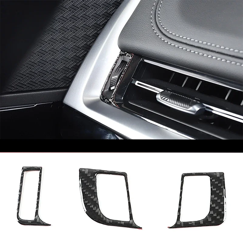 Per Bmw X1 U10 U11 2023-2024 Morbido Lato Auto In Fibra Di Carbonio Presa D'Aria Cornice Decorazione Adesivo Accessori Interni Auto 3 Pezzi