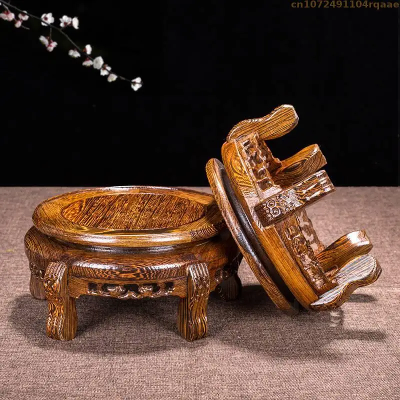 Solid Wood Handicraft Display Pedestal Mini Model Sculpture Base Flower Pot Vase Display Stand Plant Vase Base Classification