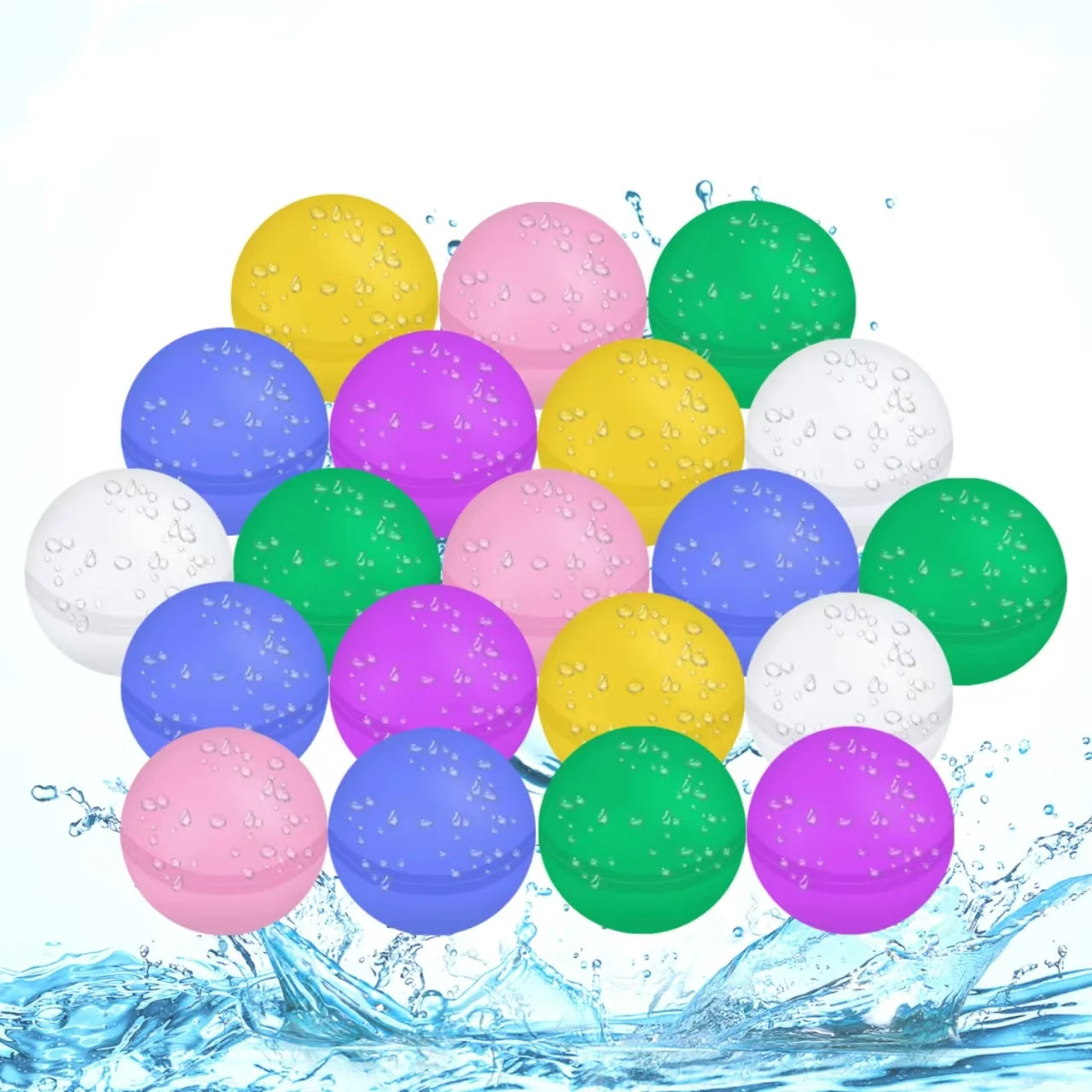 5.7CM Water Fight Toy Silicone Water Ball Rapid Injection, Reusable Ball, Self sealing and Quick Filling Ball