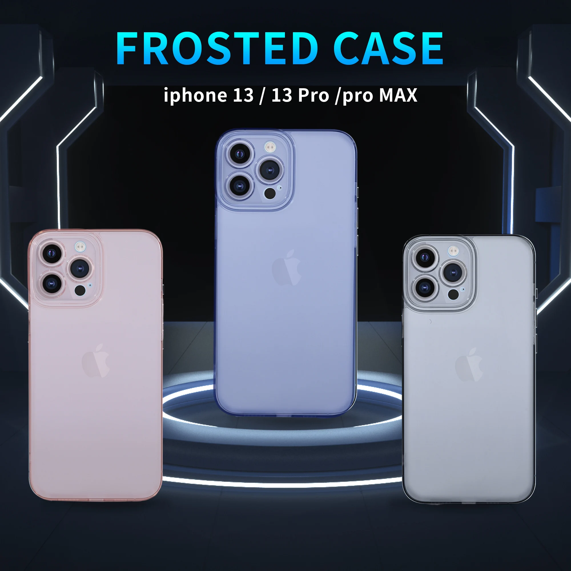 Shockproof Frosted Case For iPhone 13/Pro/Pro Max Luxury Transparent Silicone Bumper Clear Hard Anti-fingerprint PC Cover iphone 11 phone case