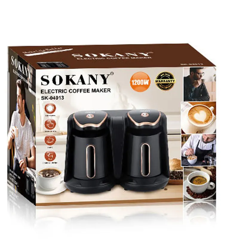 600ml Turkish Coffee Pot, 1200W Electric Drip Coffee Maker Machine,Double Pot Design, Household Office Milk Coffee Tea Pot 6