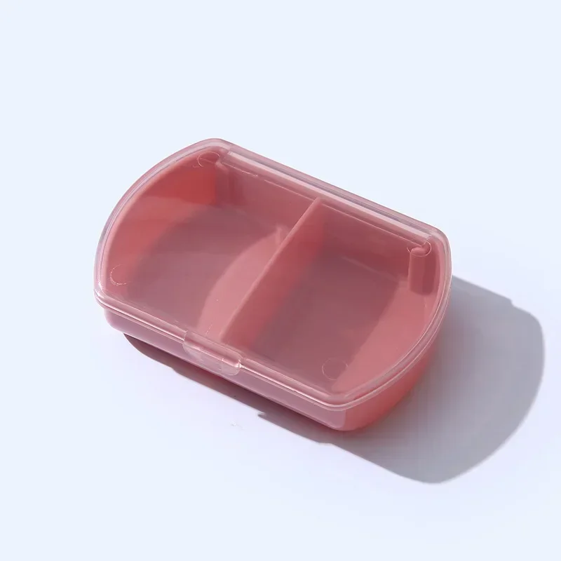 Compact Portable Pill Organizer & Vitamin Holder - 2-Compartment Travel Case