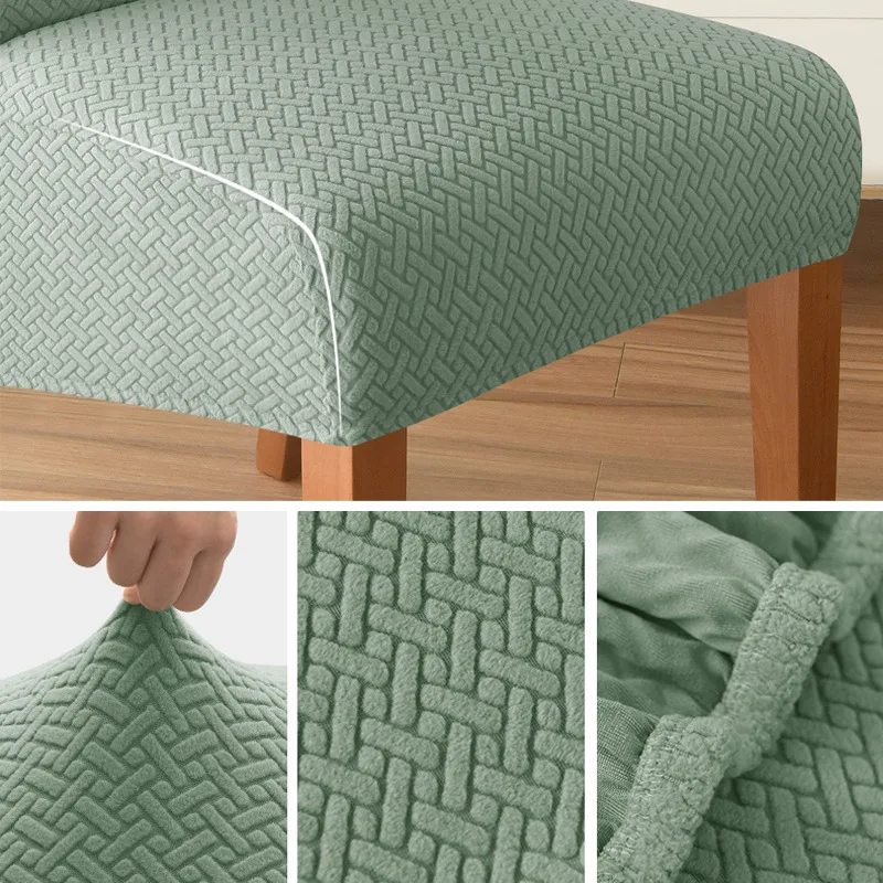 New Jacquard Chair Cover Stretch XL Size Long Back Dining Chair Covers Anti-dirty Seat Slipcovers for Wedding Dining Room Home 5