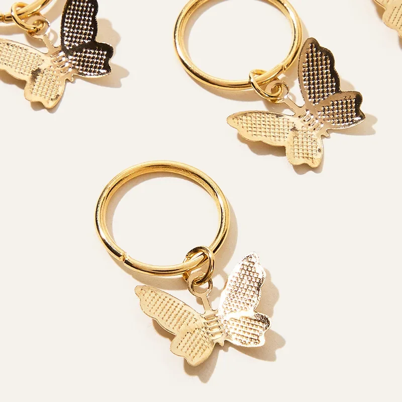 Butterfly Star Pendant Hair Clip For Women Braid Metal Rings DIY Western Style Accessories Girls Headdress 6Pcs jewelry accessories hair accessory hair clip hair headdress