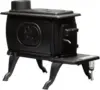 Rustic 900 Square Foot Clean Cast Iron Log Burning Wood Stove Reaching Up T0 54,000  Cool Touch Safety 1