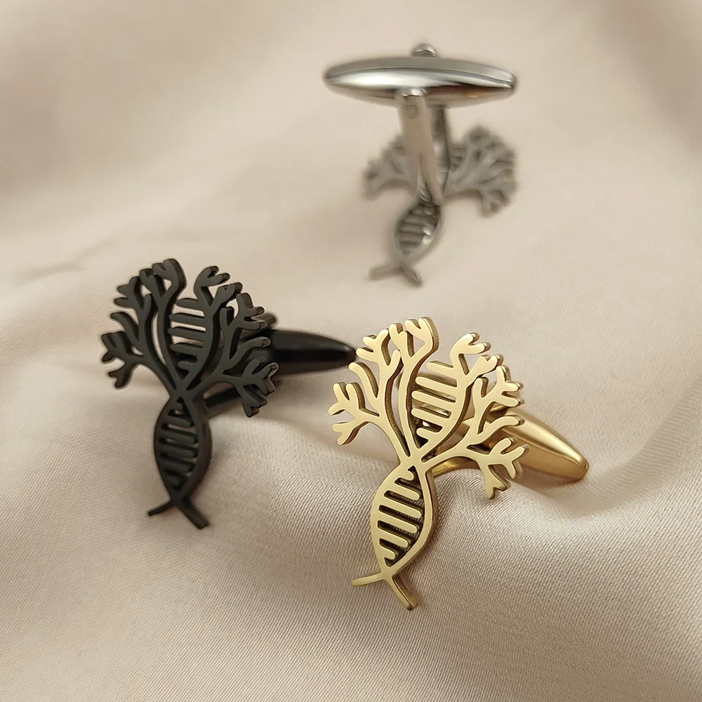 

Мужские запонки из нержавеющей стали с изображением дерева жизни